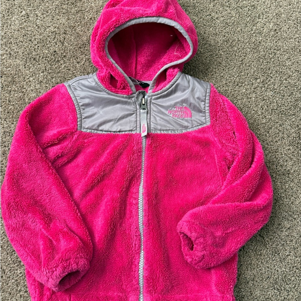 The North Face Kids Pink Fleece Hoodie coat